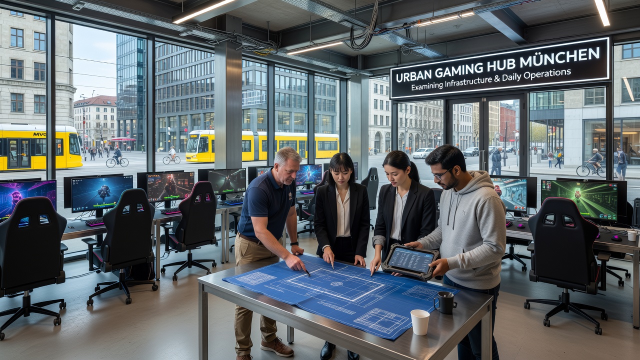 Technische Wartung und Kontrollräume in einer Münchner Gaming-Einrichtung