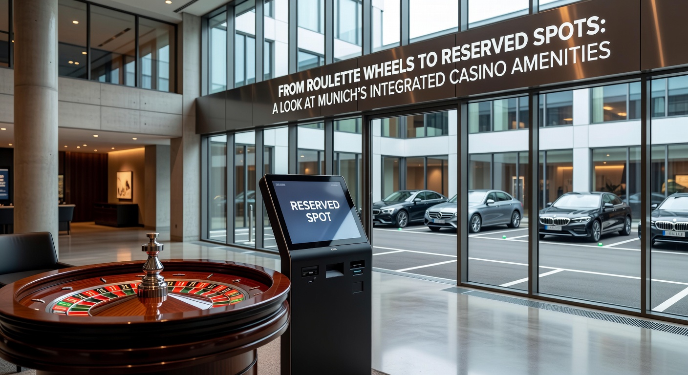 Blick auf die integrierten Casino-Einrichtungen in München mit Fokus auf Spielbereiche und Annehmlichkeiten